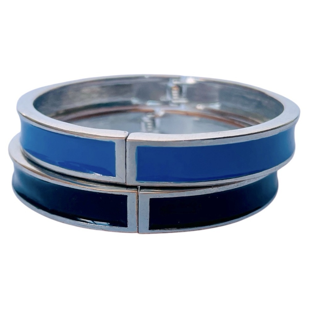 Blue and Black Enamel Silver Bracelet